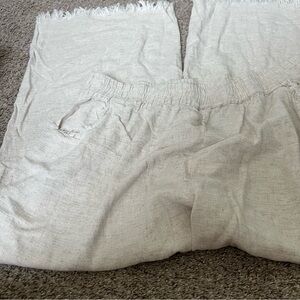 Umgee Wide Leg Pants in Light Natural